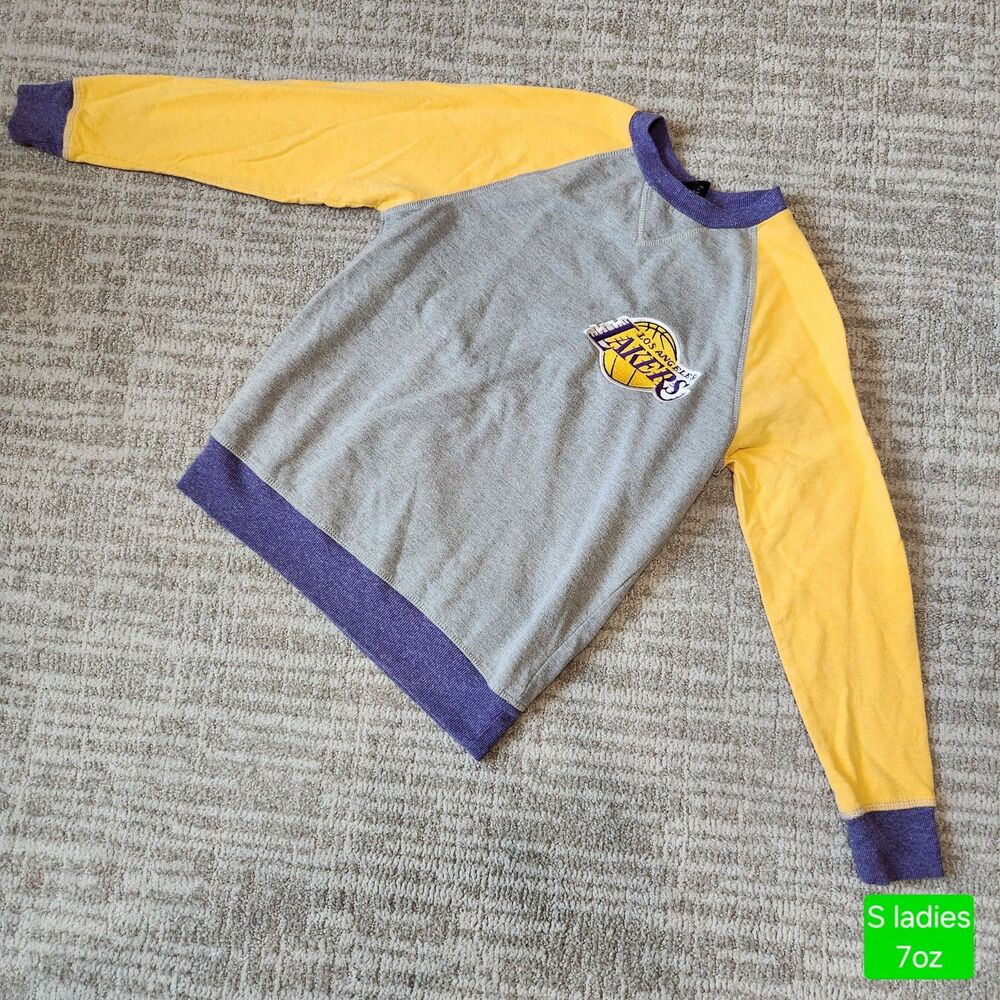 NBA 4 Her Los Angeles Lakers Raglan pullover sweatshirt gold purple grey size S
